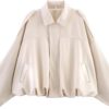 Womens Faux Suede Bomber Jackect