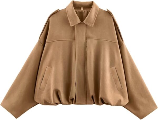 Womens Faux Suede Bomber Jackect