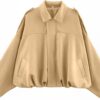 Womens Faux Suede Bomber Jackect